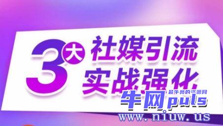 3大社媒引流实战强化，多渠道站外引流，高效精准获客，订单销售额翻倍增长